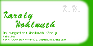 karoly wohlmuth business card