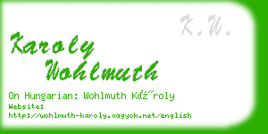 karoly wohlmuth business card